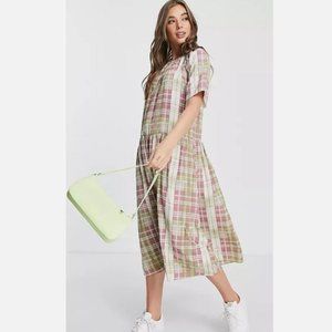 NEW Multicolored Church Office or Casual Sz 8 Comfy Roomy Shift Midi Dress